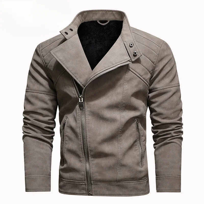 Jacket Men Coat Winter Leather Bomber Genuine Casual Brown Jackets Coats Faux Leather Vintage Black Biker Jacket Men Windproof