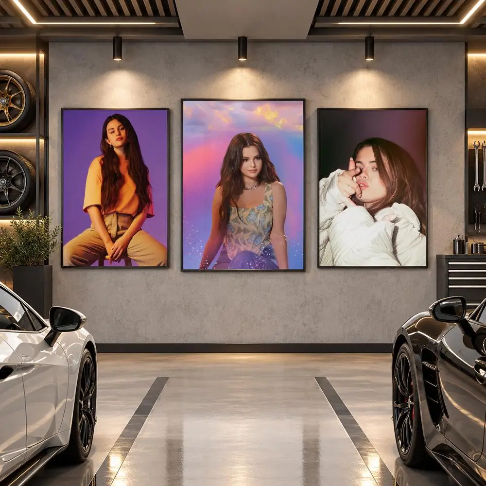 S-Selena Gomez Poster Wall Art Sticker For Living Room Bedroom Bar Home Decor Mural Painting Decoration