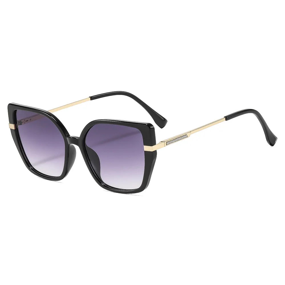 Color block color contrast cat's eye flat lens 2026 new anti-blue light glasses frame trend sunglasses high sense view 3