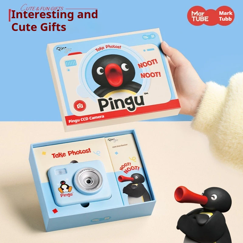 

Martube New Pingu Ccd Camera Flip Cover Camera Toys Portable 2.8 Inches 100w Pixel Photography Camera Toys Anime Peripheral Gift