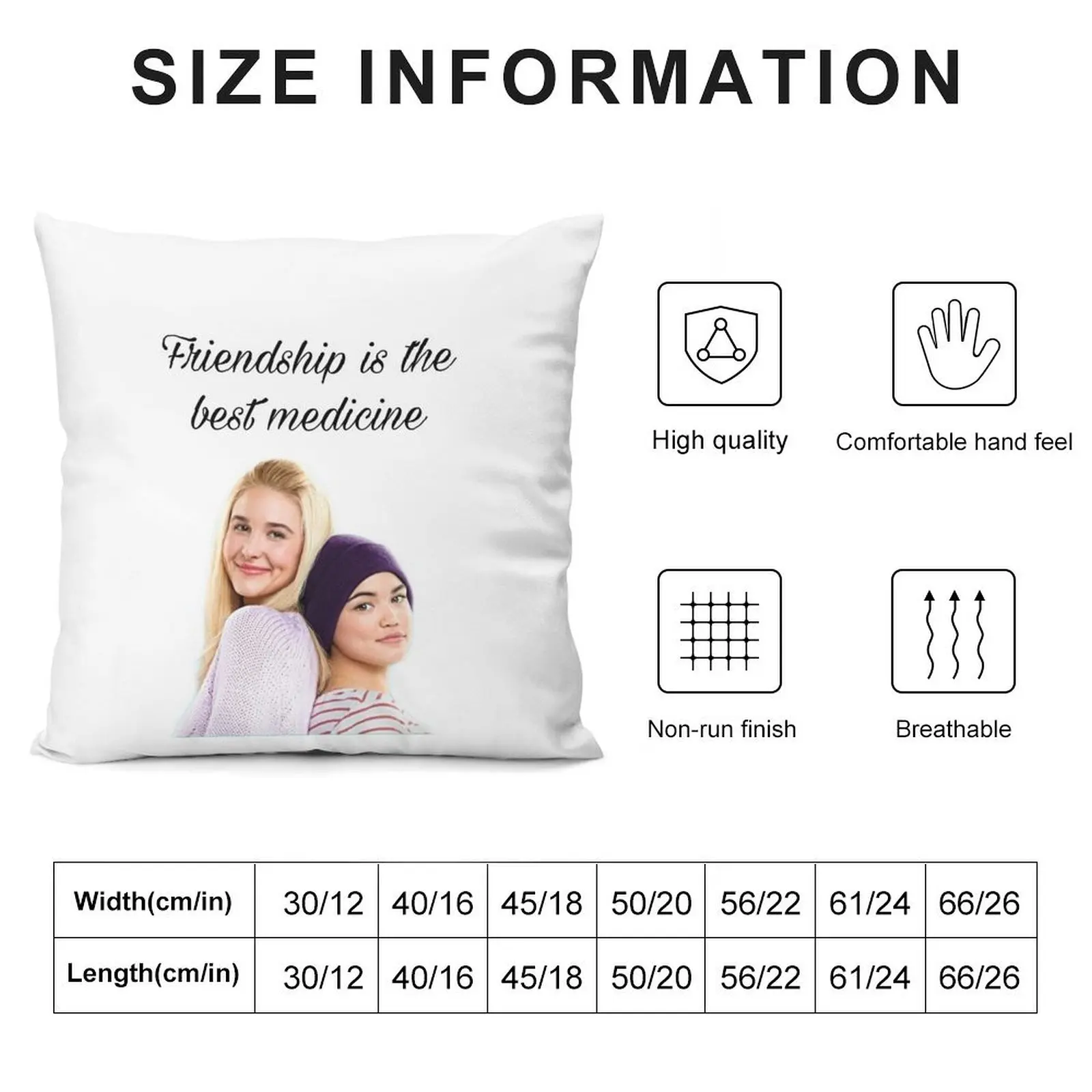 alexa&katie, friendship is the best medicine Throw Pillow Pillow Decor Pillow Case Christmas Pillowcase Cushions For Sofa