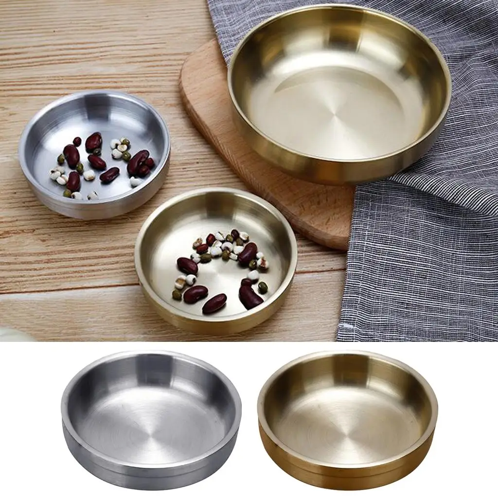 Stainless Steel Home Round Tableware Soy Sauce Wasabi Edible Oil Dish Bowl