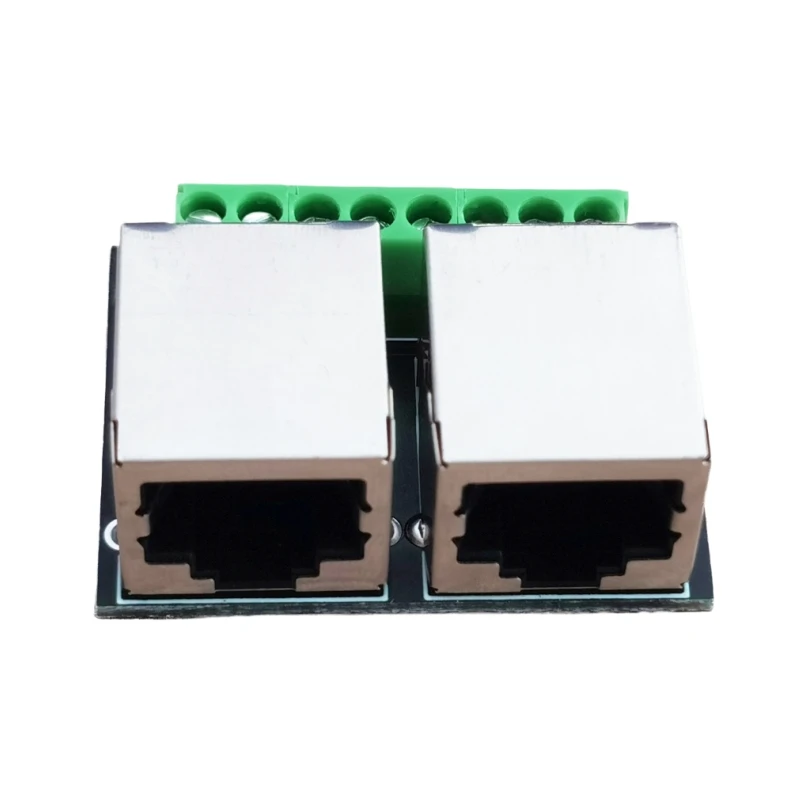 Placa adaptadora doble hembra RJ45, la placa adaptadora de red RJ45 gira el terminal de 3,5 pasos al adaptador de red 8P