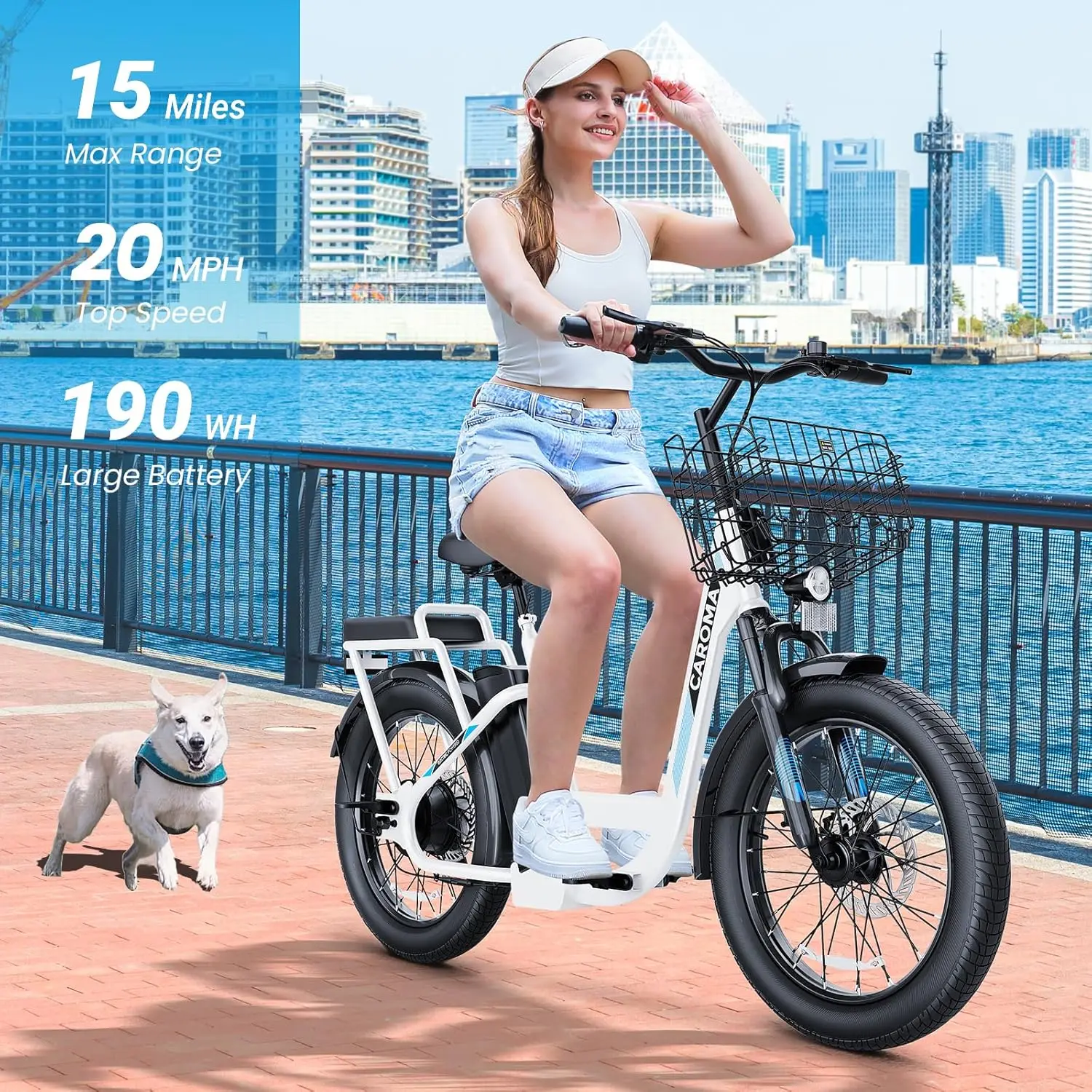 1200W Electric Scooter with Seat, 20" X 3" Off-Road Tires, 500Wh Battery, 30Miles Range, 20MPH Top Speed