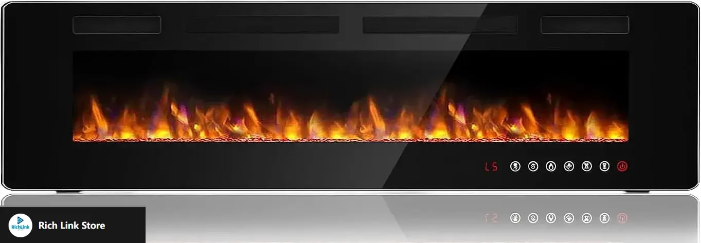 

72 inch Ultra-Thin Silence Linear Electric Fireplace, Recessed Wall Mounted Fireplace, Fit for 2 x 4 and 2 x 6 Stud