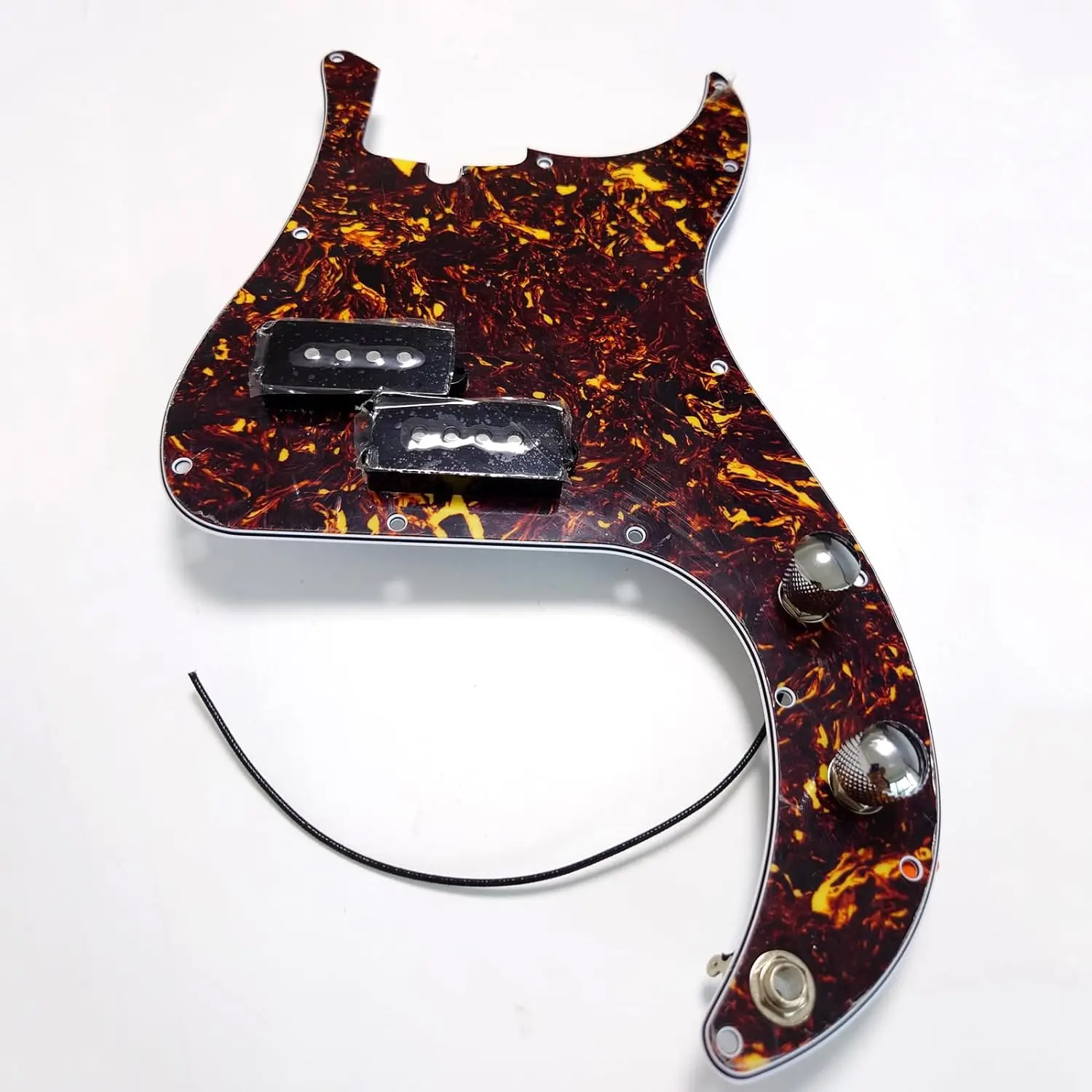 Loaded PB Bass Pickguard Prewired Pickup Set Black Pickups for Precision Bass Guitar 4 Ply Dark Brown Tortoise PB Bass Parts