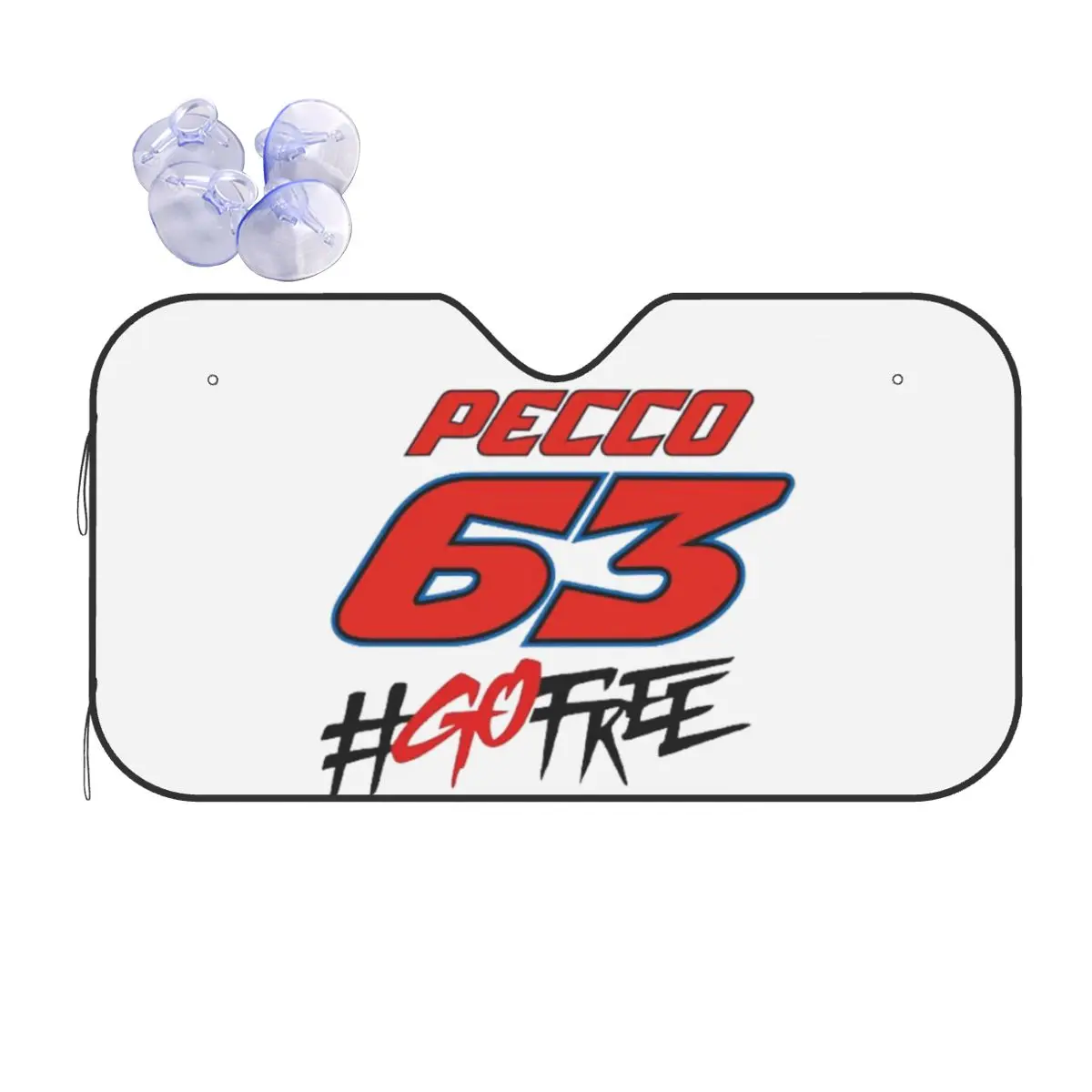 

Pecco Bagnaia 63 Go Free Sunshade Windscreen Car Front Windshield Window Sun Visor Accessories Covers