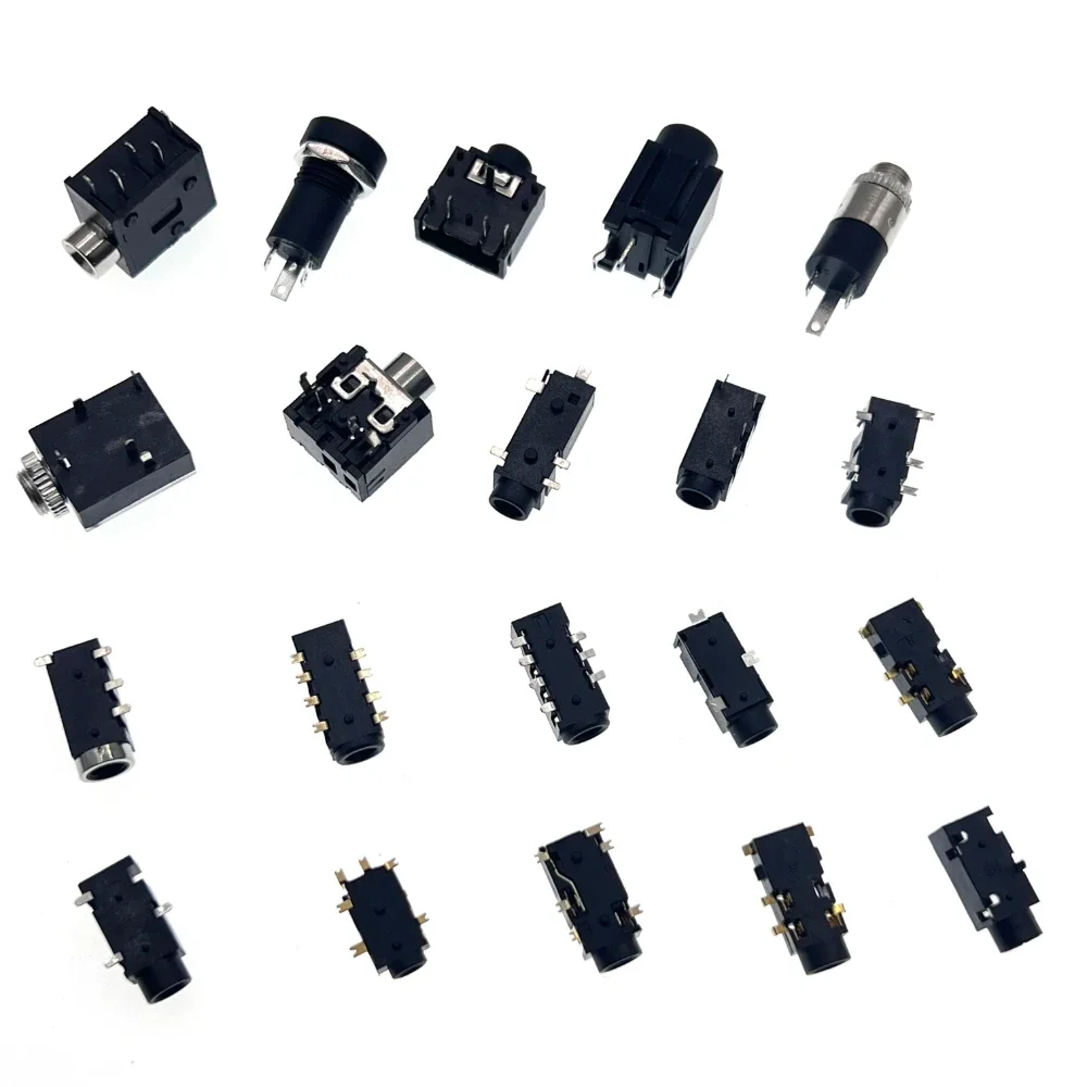 10Stuks2.5 3.5Mm Hoofdtelefoon Jack Audio Video Vrouw Dual Kanaals Stereo Jack Socket Stereo Soldeer Paneel Mount PJ-210B PJ-392