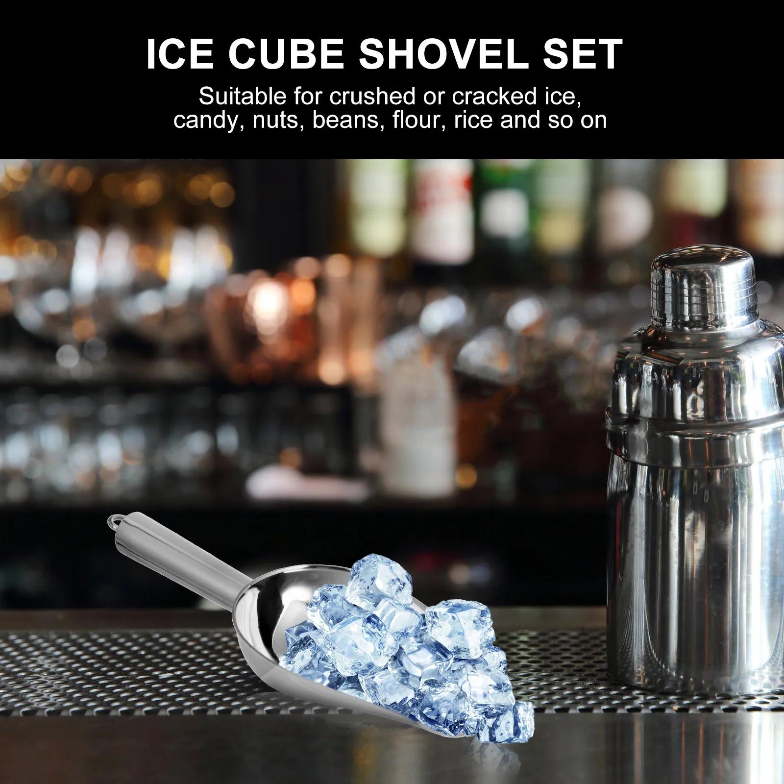 

1Set Stainless Steel Ice Cube Shovel Scoop for Crushed Ice Rice Nuts Candy Kitchen Bbq Party Buffet Rice Shovel