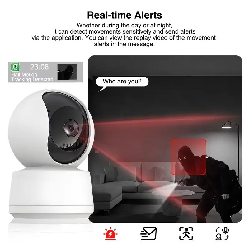2.4G 300W Tuya Smart Mini WiFi IP Camera Remote Wireless Surveillance Auto Tracking Of Human Home Security CCTV Baby Pet Monitor