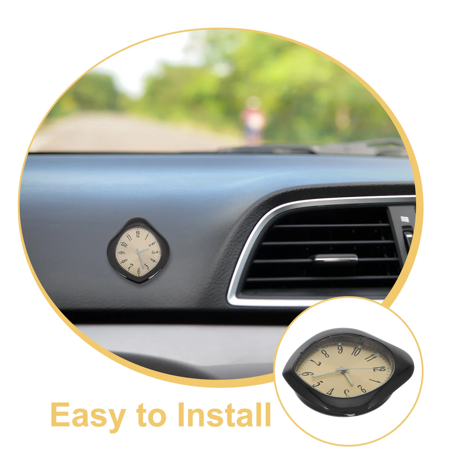 

Luminous Car Dashboard Clock Glow in The Dark Creative Quartz Analog Mini Clock for Car Air Vent Vehicle Interior Decoration