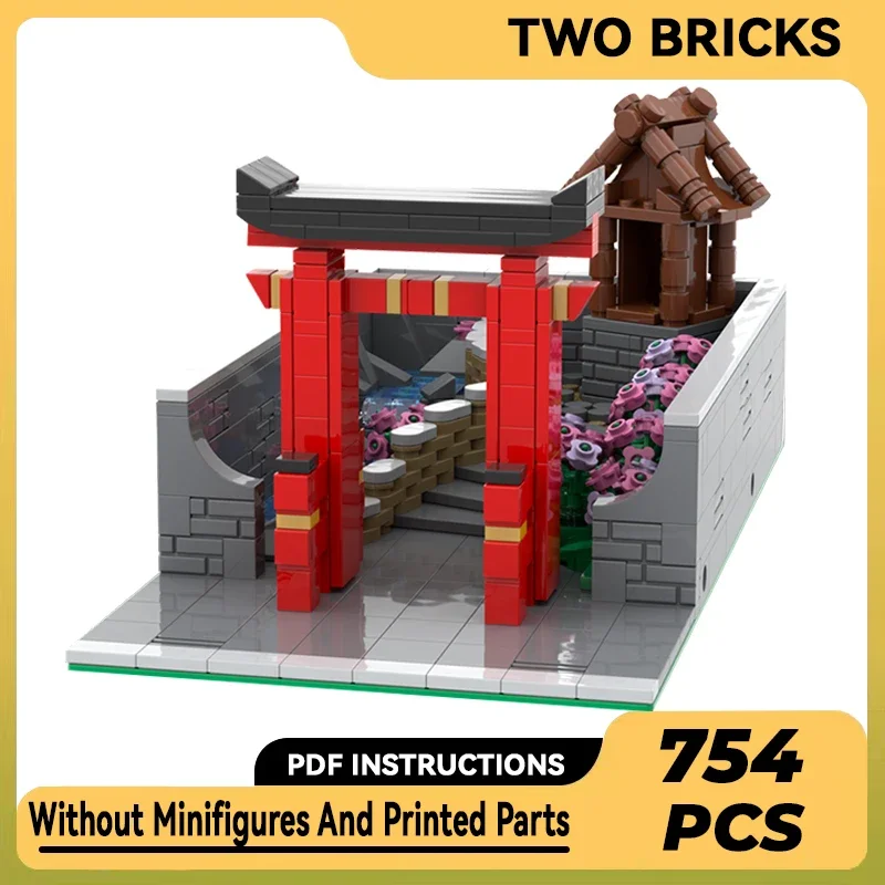 

Street View Model Moc Building Bricks Japanese Shrine Garden Technology Modular Blocks Gifts Christmas Toys DIY Sets Assembly