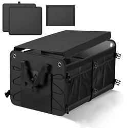 SUV Trunk Organizer Car Organiser Collapsible Multi-Compartment Storage Box for Car Accessories for Women Men Non Slip Bottom