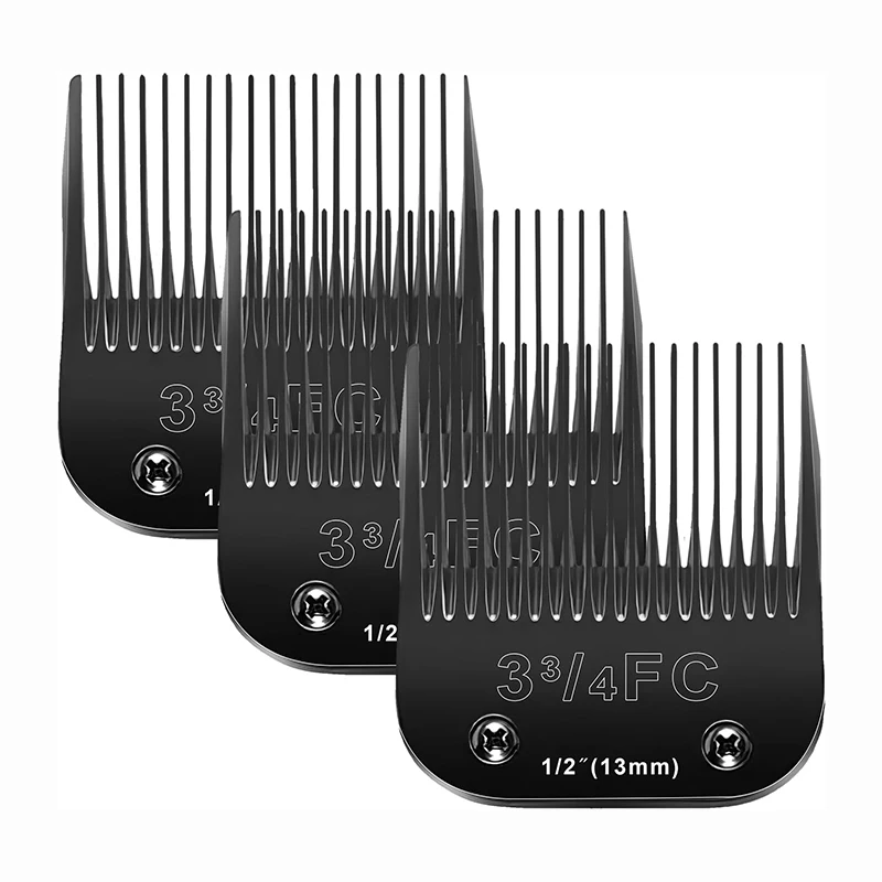 

3pcs 3FC Detachable Pet Dog Grooming Blades of Stainless Steel,Compatible with Andis,Oster A5,Wahl KM10 Series