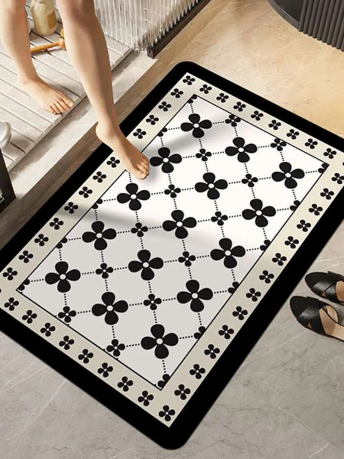 

Absorbent Non-Slip Batoom Mat Silicon Dendroid for Toilet Entrance Qui Dry Home Foot Mat Simple Sle hine Knitted