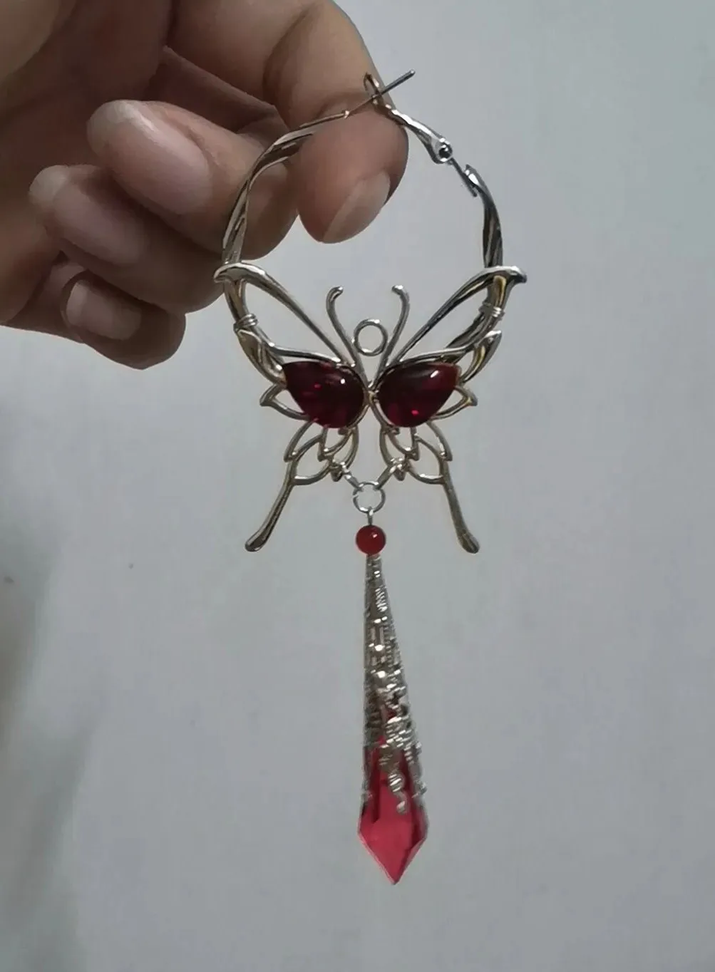 Tian Guan Ci Fu Cosplay, bénédiction officielle du ciel Hua Cheng, clous d'oreille, pendentif papillon, bijoux, boucle d'oreille, accessoire de goutte d'oreille