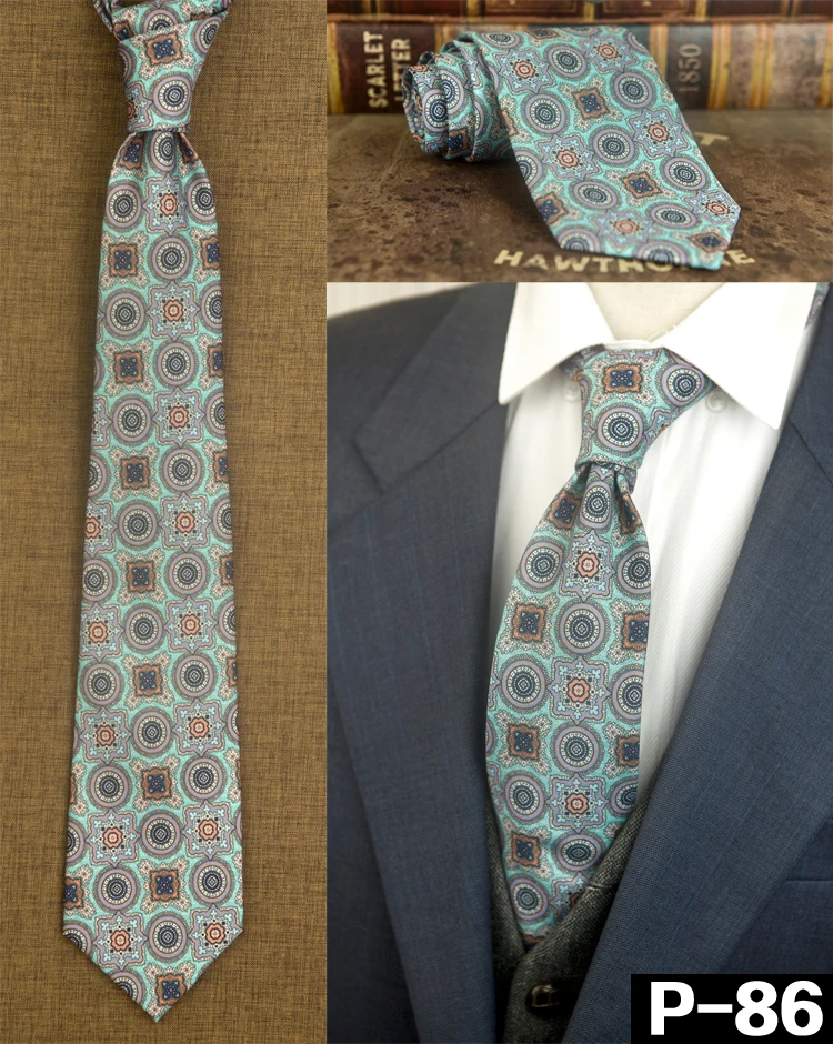 Handmade Abstract Pattern Multicolor Mens Ties Neckties 100% Silk Printed Colorful Printing Casual Party Wedding Noble