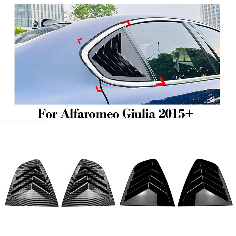 

ABS Rear Window Louver for Alfaromeo Giulia 2015+ Triangular Shutter Louver Side Splitter Spoiler Auto Parts Car Accessories