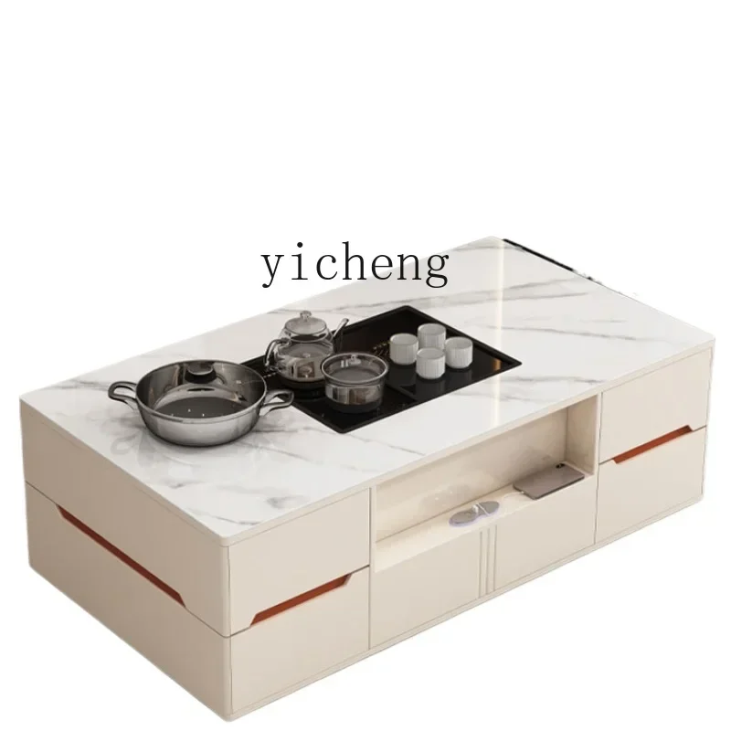 

intelligent voice voice control automatic lifting multi-function with electronic stove living room coffee table TV cabinet