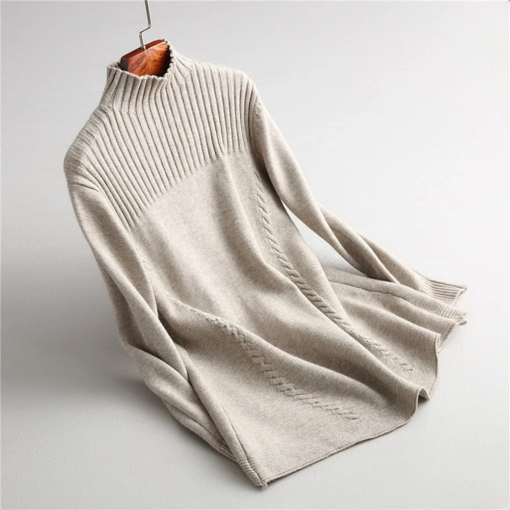 Autumn Winter Women Simple Sweaters and Long Sleeve Casual Crop Sweater Slim Solid Knitted Jumpers 8-7768 view 2