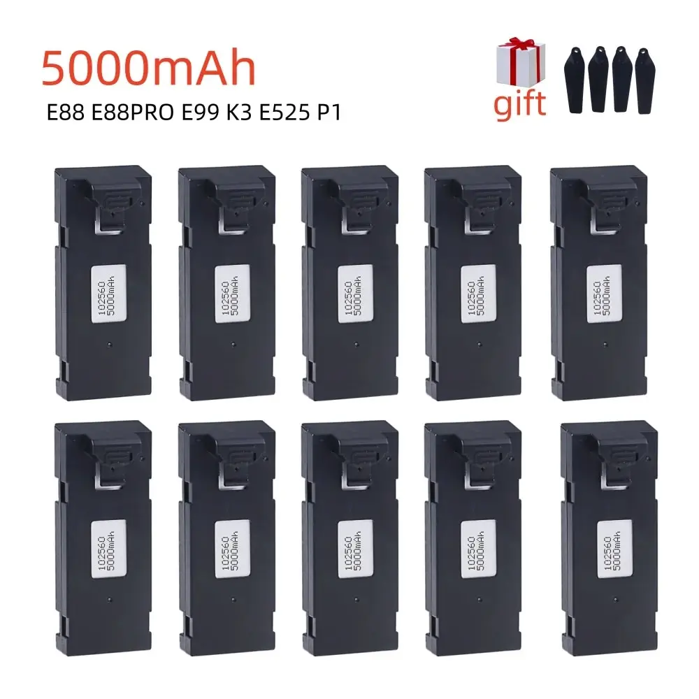 E88 Battery 3.7V 5000Mah  For E88 E88PRO E525 E525PRO P1 K3 S2 Charger Uav Drone Battery Special  Rc Parts RC Drone  Accessory