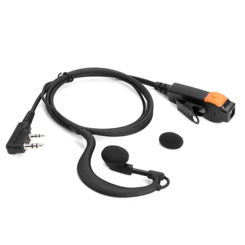 2 Pin Walkie Talkie Headset Earphones K-Plug Radio Earpiece Headset Dual PTT G Type with Microphone for Kenwood Baofeng 888S TYT