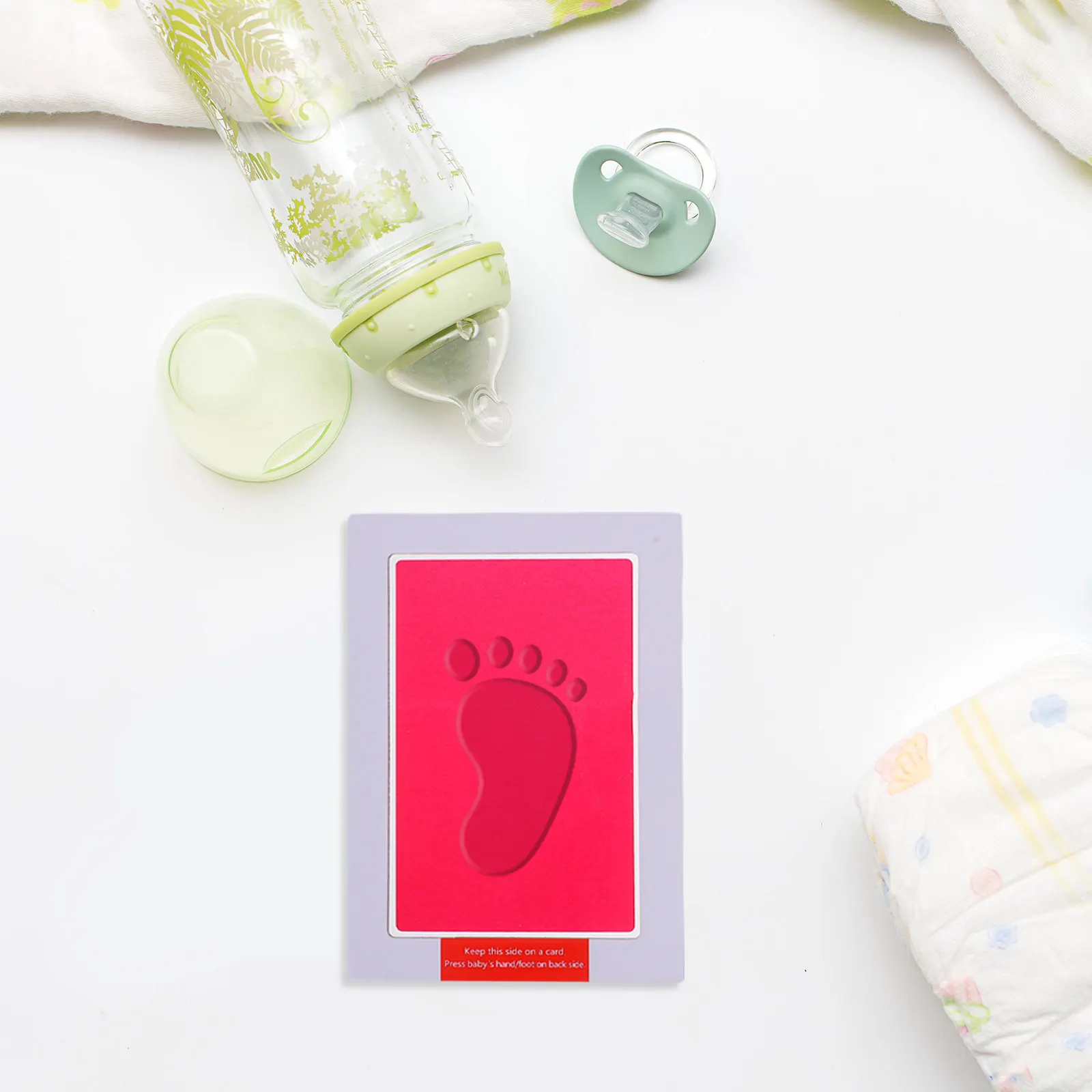 

1Set Inkless Hand and Footprint Kit Large Pad for Baby Newborn Pet Paw Print Non Toxic Red Safe Easy Use Keepsake