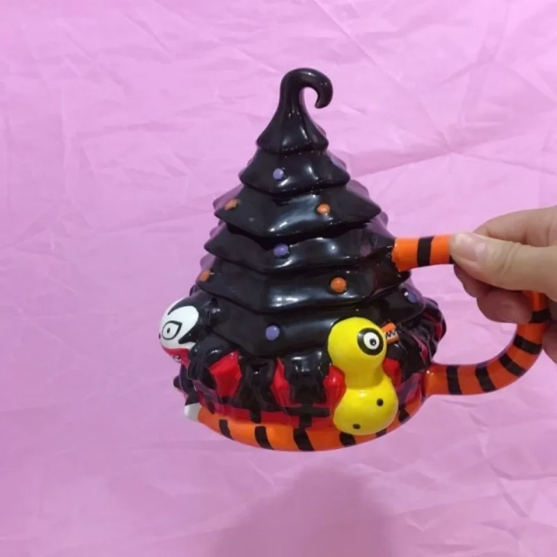 

2025 New Halloween Mug, Cute Ghost Ceramic Coffee Mug Ceramic Cup with Lid, Coffee Lover Halloween Decor Gift