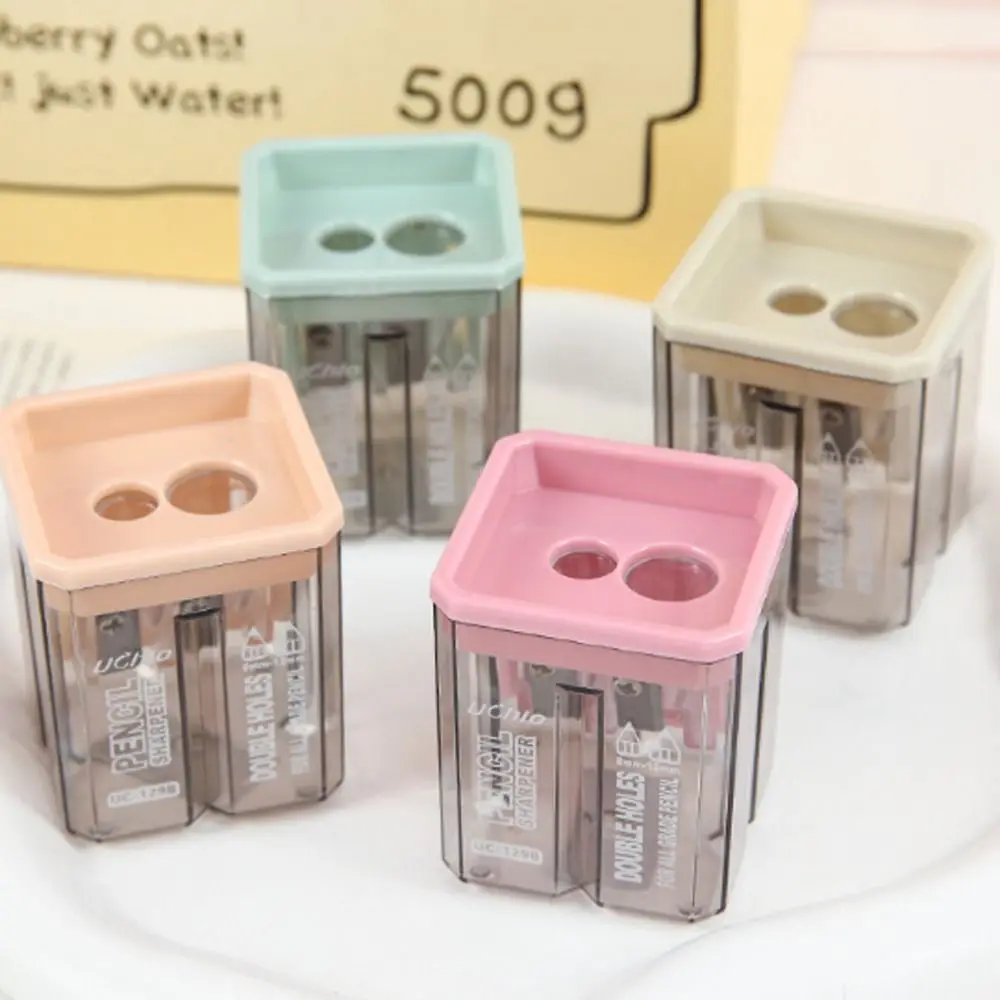 Creative Double Holes Pencil Sharpener Makeup Multi Purpose Mechanical Pencils Sharpener Office School Stationery Supplies