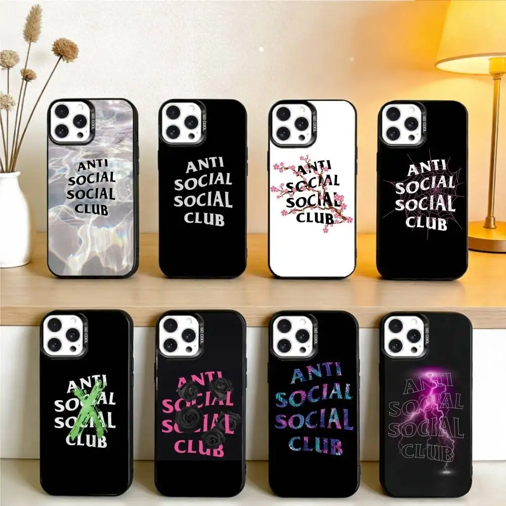 

Anti social social Club Phone Case For iPhone 16,15,14,13,12,17,Pro,MAX Black Matte Shockproof Cover