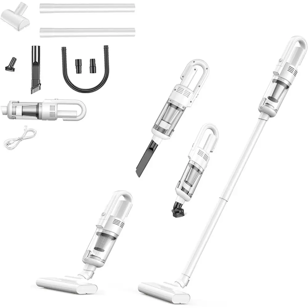 Rechargeable Vacuum Cleaner Stick Small Light Weight Hand Portable Compact HEPA Filter High Power Mini for College Dorm Room Sma