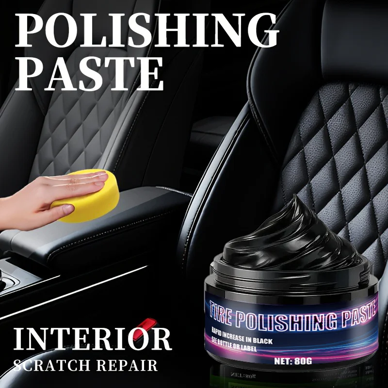 Excellent Car Leather Seat Care Cream 80g, Car Interior Leather Care Wax, Moisturizing and Polishing Cream