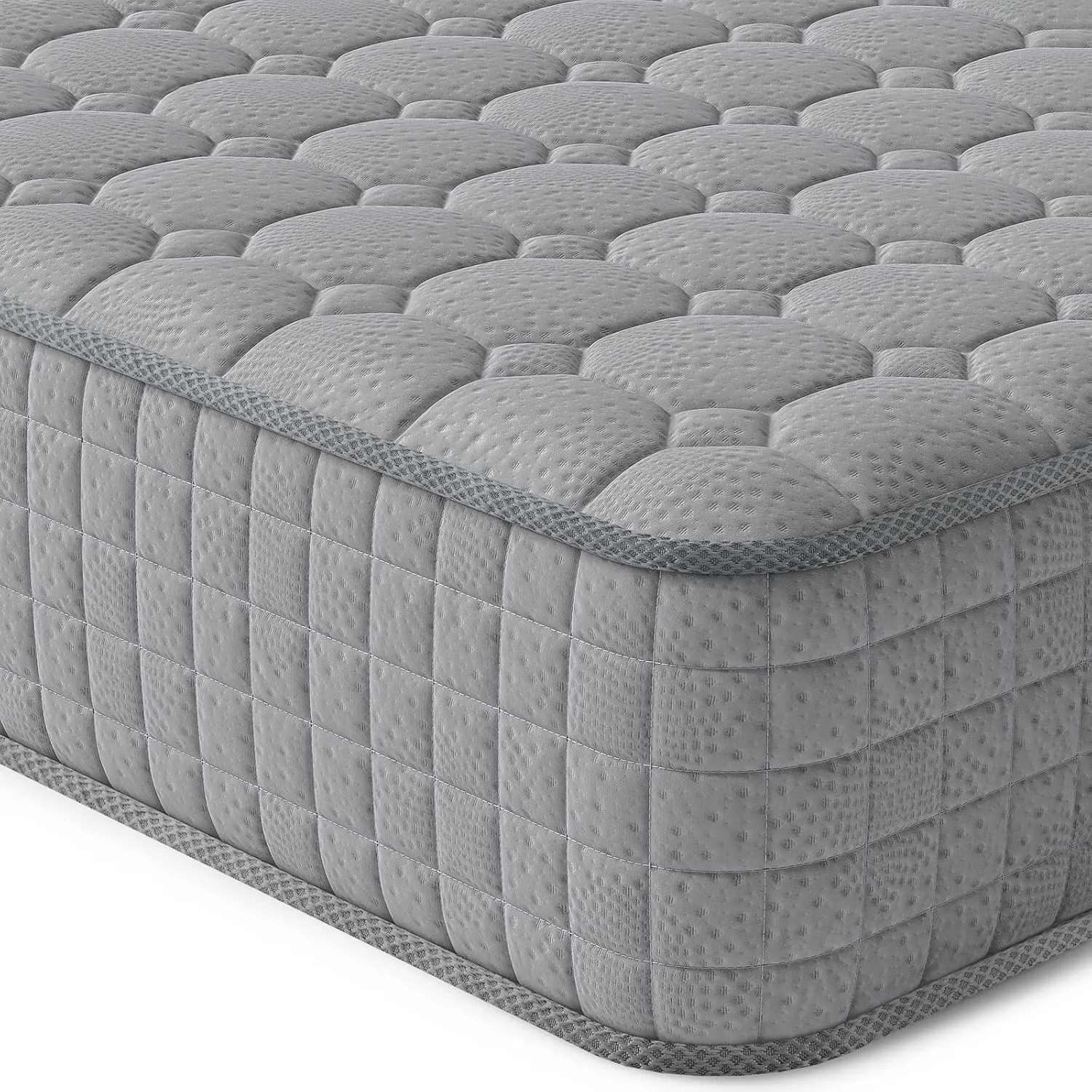 

8 Inch Multilayer Hybrid Twin Mattress - Ergonomic Design with Memory Foam and Pocket Spring, Medium Firm Feel, Grey