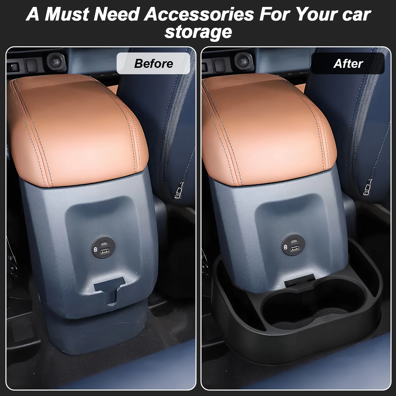 

Pickup Large Capacity Backseat Cup Holder Car Rear Seat Backseat Cup Holder Organizer Plastic Auto Accessories