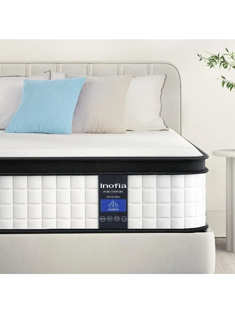 Queen Mattress,Queen Size Hybrid Mattress, Breathable Comfortable Mattress for Sleep, Supportive & Pressure Relief