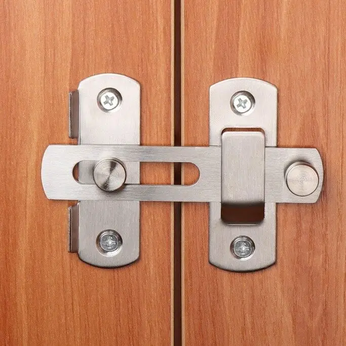 

Door Lock Guard Latch Bolt 180 Degree Stainless Steel Latch Sliding Barn Door Lock Security Hardware for Window Cabinet Home