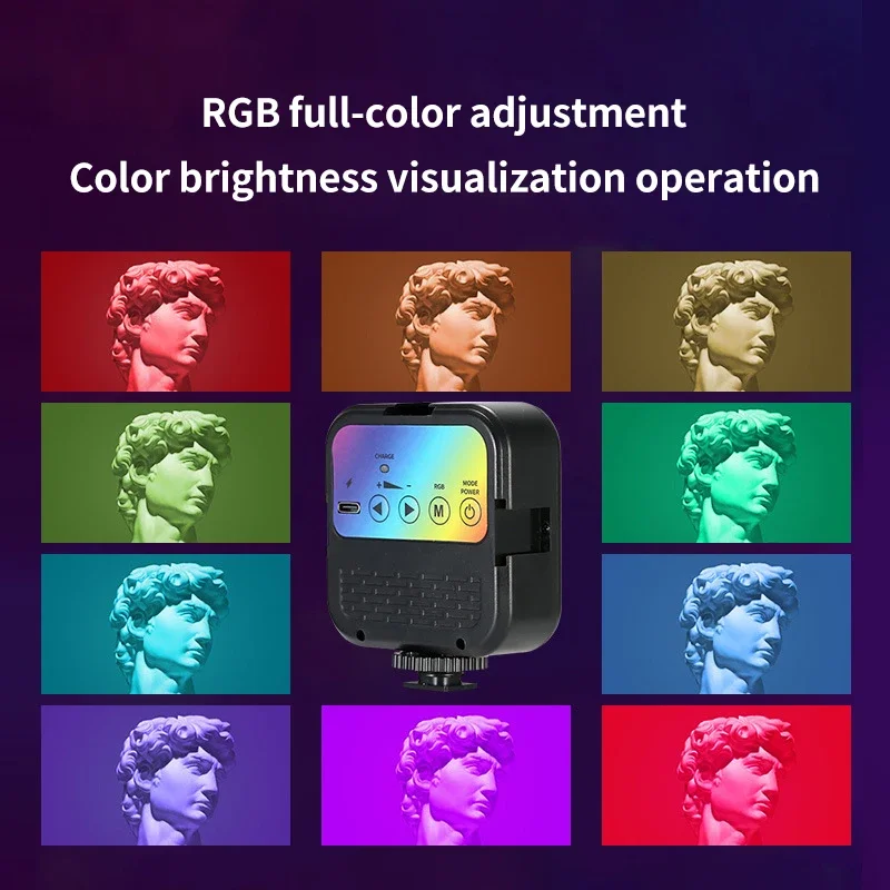 Mini RGB Hot Boot Fill Light Live Photography LED Portable Atmosphere Beauty Mobile Camera Pocket Light Adjustable