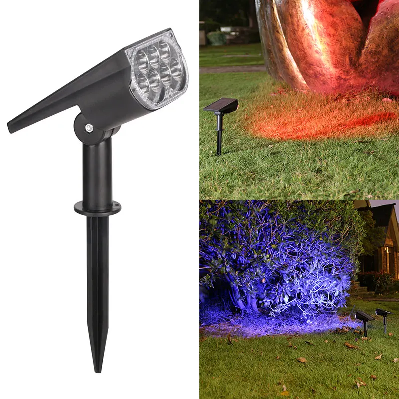 2/7 LED-buitenspots op zonne-energie, 150 ° Verstelbare wandlamp, waterdichte gazonverlichting voor tuinterras, tuin, achtertuin, campingdecoratie
