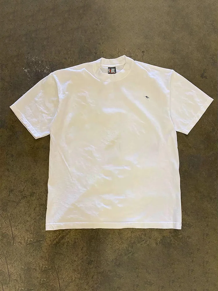 Loose Fit Cotton Short Sleeve T-Shirt Unisex Casual Comfortable Breathable Pure Cotton Double Thread T-Shirt for Summer