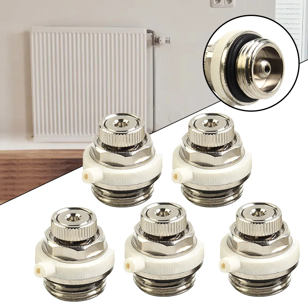 

1/2/3/5pcs 1/2" Automatic Air Vent Auto Radiator Valve For Heating System Self Bleeding With Shut Off Cap