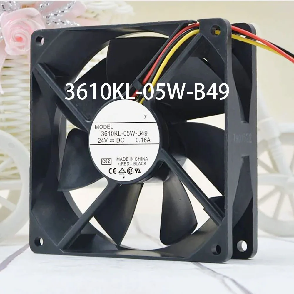 Silent Case Cooling Fan 24VDC 0.16A 92*92*25MM 3-wire 3610KL-05W-B49 radiator Fully Teste