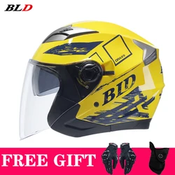 Casque de moto demi-visage à double lentille pour hommes et femmes, casque de sécurité, casse-têtes, mode de rue, 4 saisons, cool, DOT