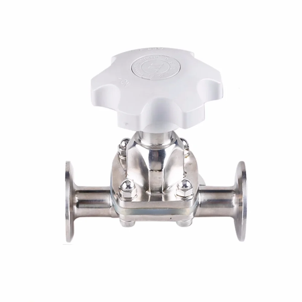 

Clamp Φ19Φ25mm OD50.5mm Diaphragm Valve SS304 Food Sanitary Straight Through Quick Open Clamp Type Diaphragm Valve