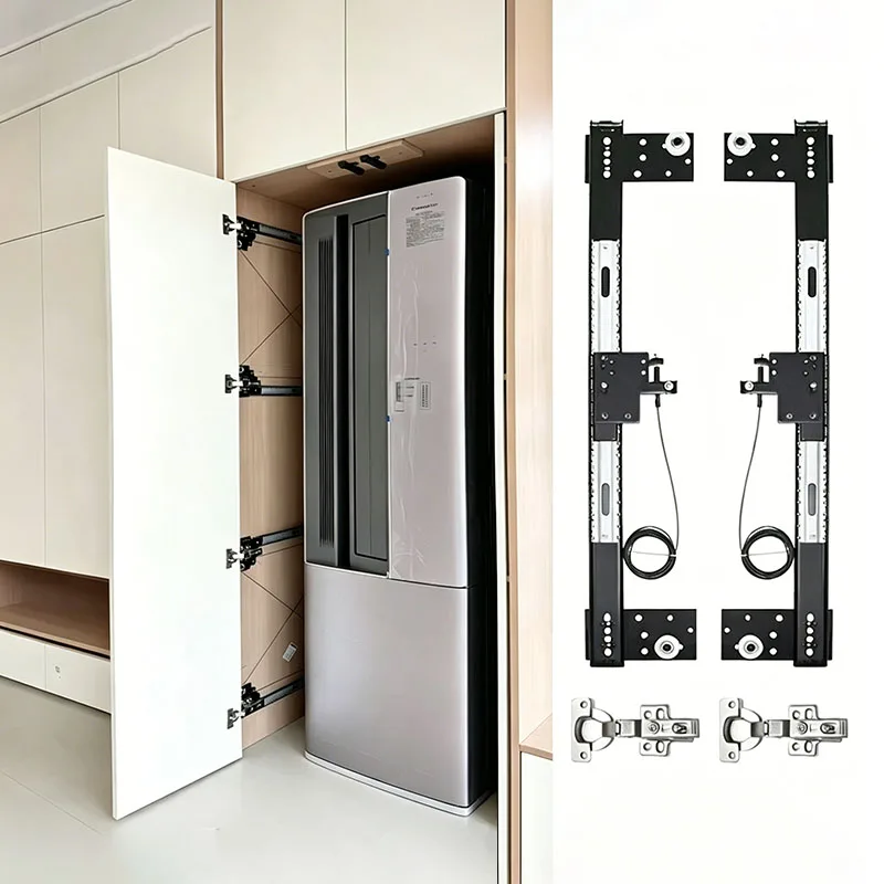 Hidden Sliding Rail Interior Folding Sliding Door System Telescopic Wardrobe Door Guide Kitchen Organizers Cabinets Track
