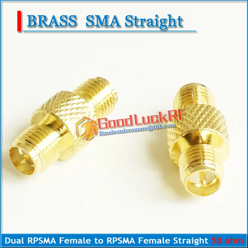 Dual Rpsma Rp Sma RP-SMA Vrouwelijke Om RP-SMA Vrouwelijke Plug Extender Disc Vergulde Messing Rechte Coax Rf Adapters