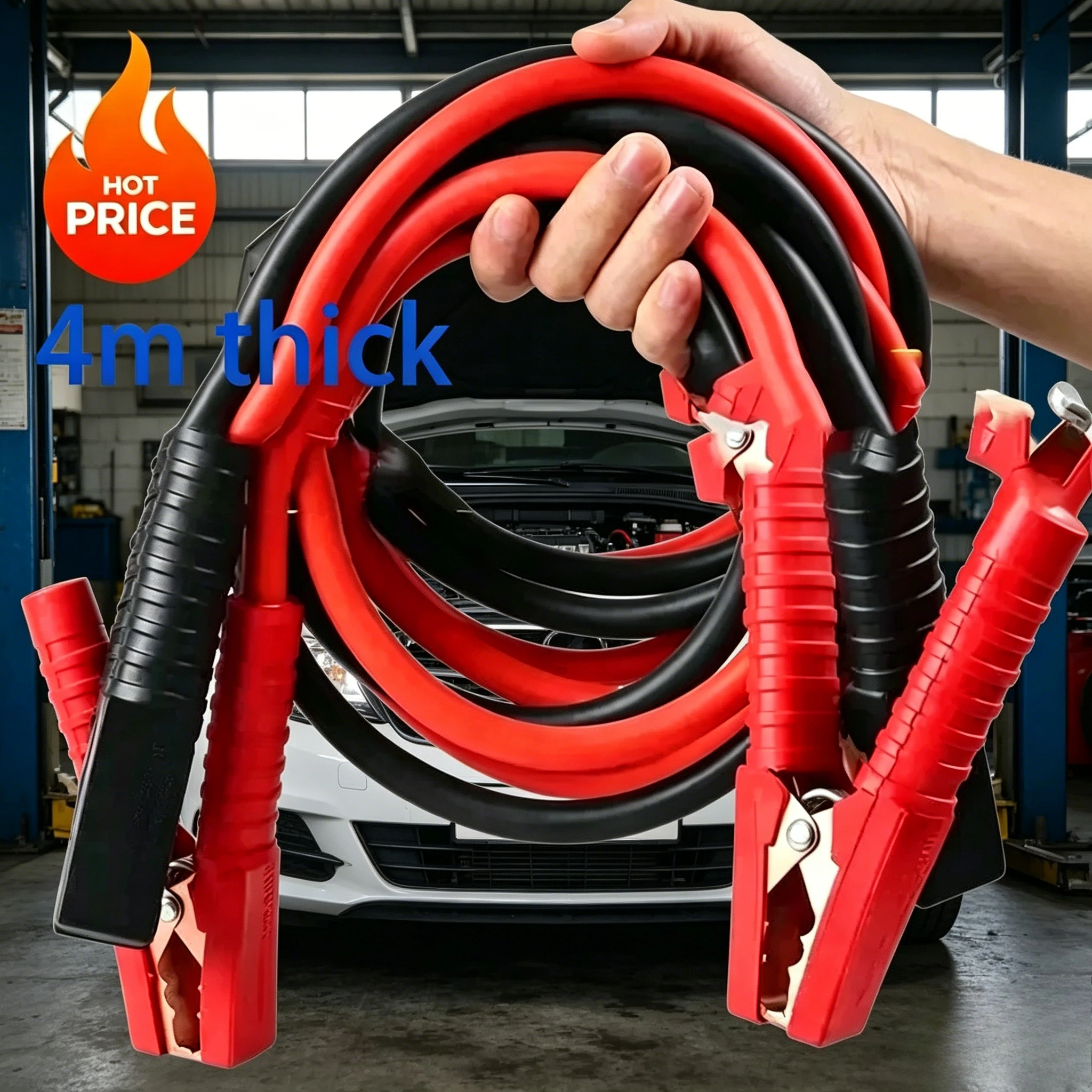 Suitable for Cars/SUVs/Trucks | Emergency Jump Start | Quick Start Booster Cables 4m 2000A Heavy-Duty Car Battery Jumper Cables