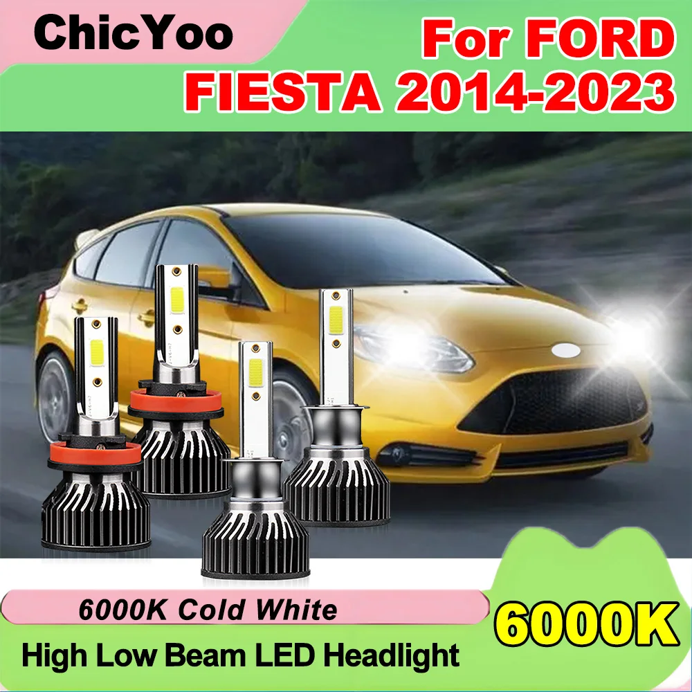 

High Low Beam Plug And Play Auto Lights 40000LM High Power LED Headlight 240W Car Headlamps 12V 6000K For FORD FIESTA 2014-2023