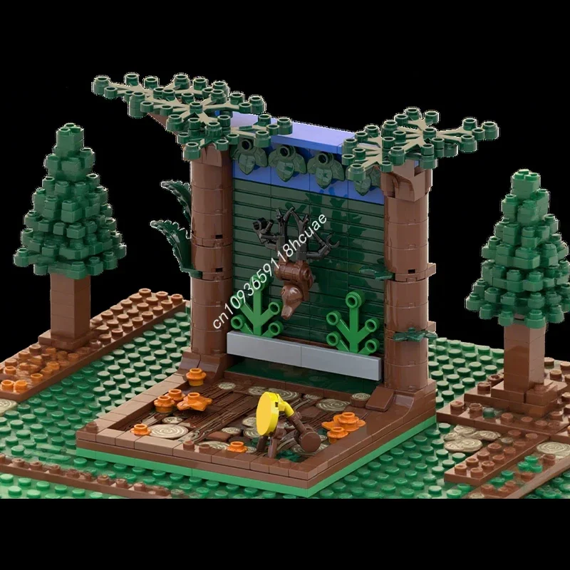 250pcs MOC Forestmen Display With Deer Skull Castle Building Blocks Christmas Brick asy-to-Start Beginner Friendly Kit DIY Gift