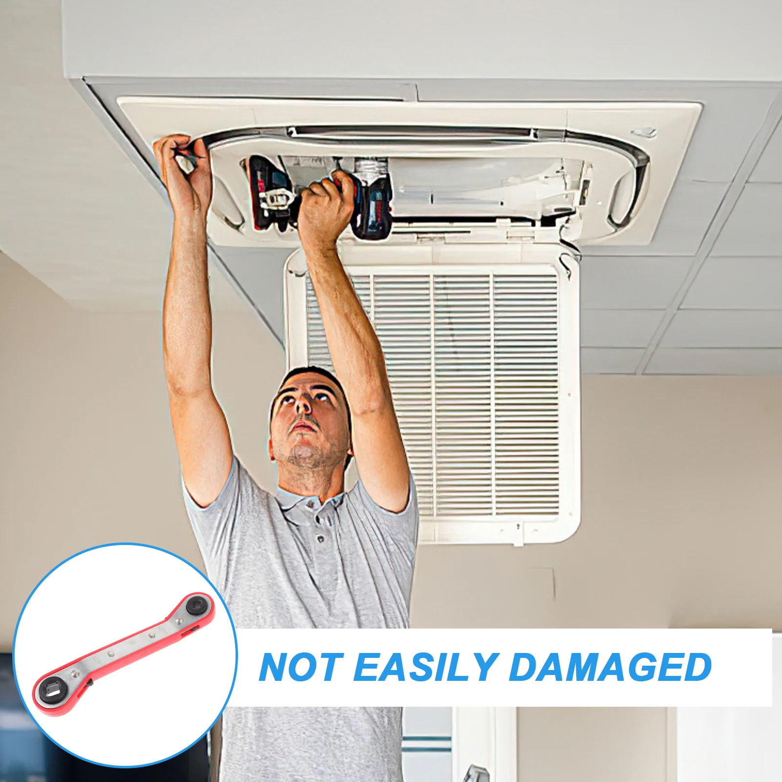 

Reversible Refrigeration Ratchet Wrench Double Ended Square Design Tool Air Conditioner Valve Adjustment Repair