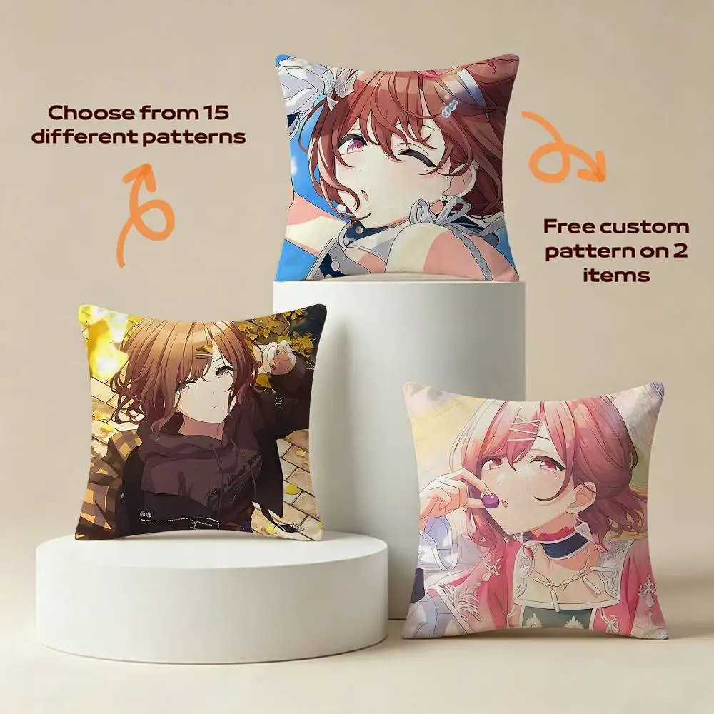 THE iDOLM Madoka Higuchi Square Sofa Pillow Cover Solid Color Living Room Home Decor Cushion Case